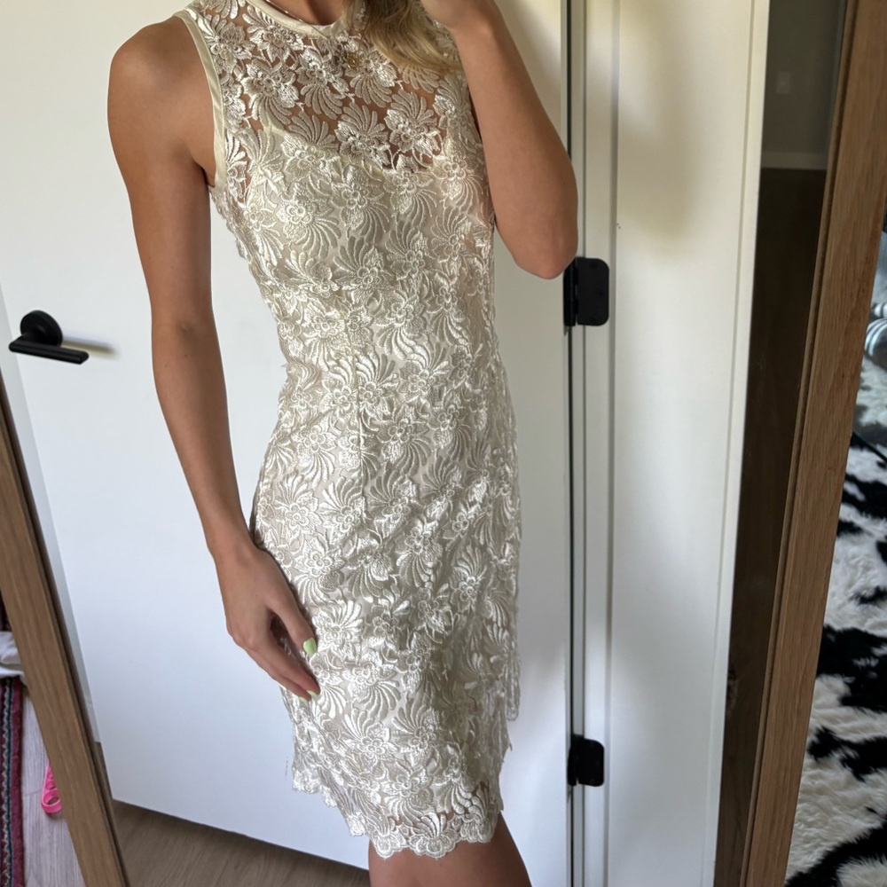 Vintage bridal lace mini dress